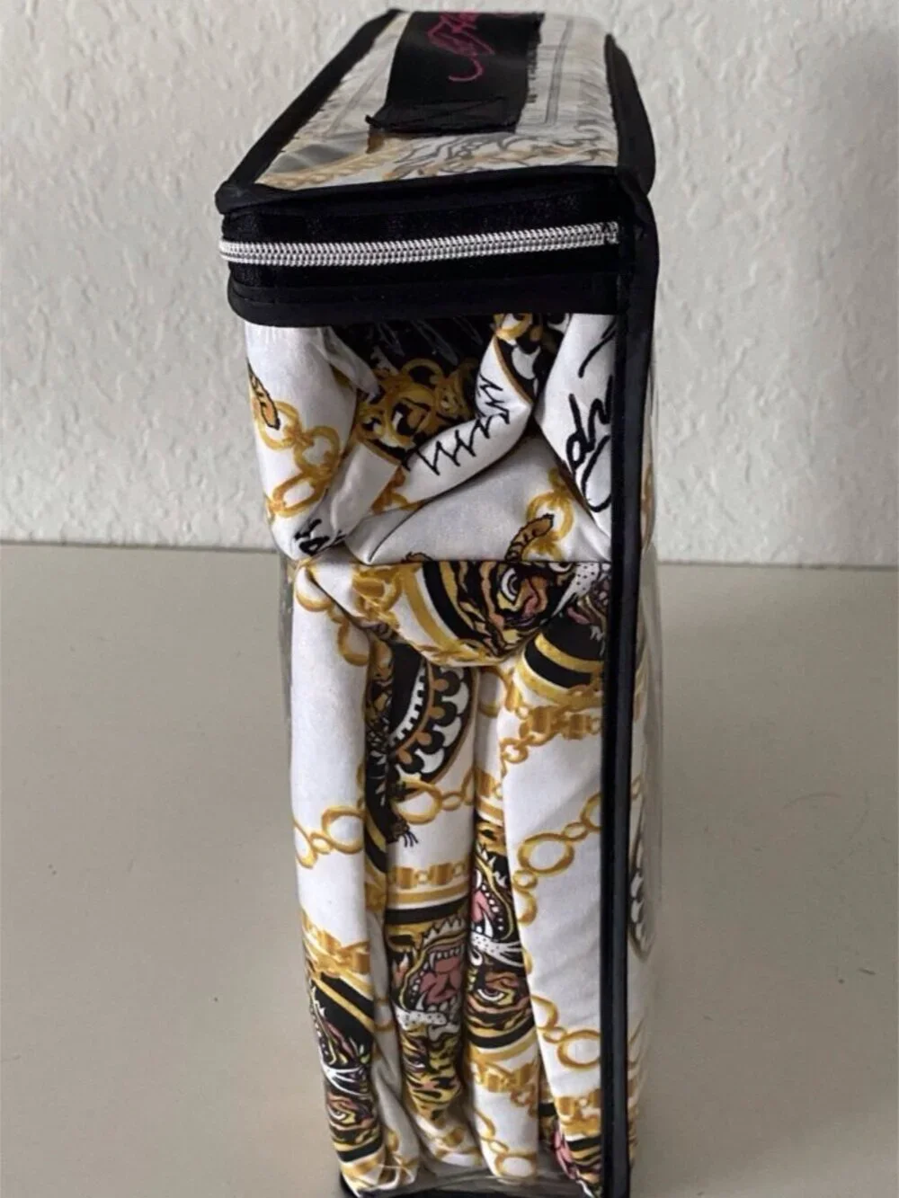 6 Piece Ed Hardy KING Size Sheet Set Americana Asian Tattoo Tiger Print White